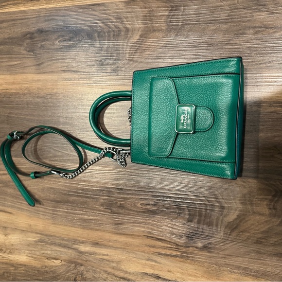 Coach Teal Mini Leather Bag - Picture 3 of 4